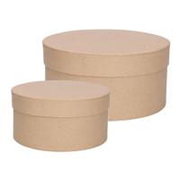Ronde bruine hobby knutsel dozen van karton - 25x13 cm en 15x8 cm - cadeauverpakking - boxen Ronde bruine hobby knutsel dozen van karton - 25x13 cm en 15x8 cm - cadeauverpakking - boxen