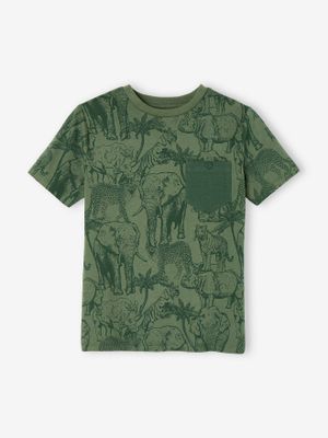 Jongensshirt met korte mouwen en grafisch ontwerp korstmos
