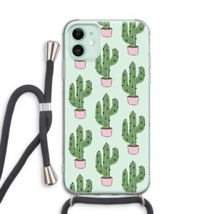 Cactus Lover: iPhone 11 Transparant Hoesje met koord