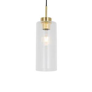 QAZQA Art Deco hanglamp goud met glas - Laura