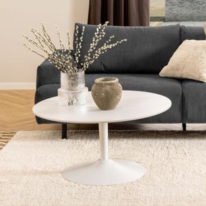 Bendt Salontafel Tempest 90cm Keramiek met marmerlook - Wit - Rond