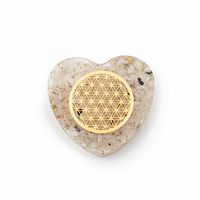 Orgoniet Hart Maansteen met Koperen Flower of Life