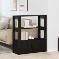 Dressoir Zwart eiken 30 x 80 x 90 cm Bewerkt hout