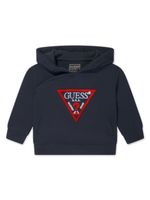 guess kids hoodie en coton à logo brodé - Bleu - thumbnail