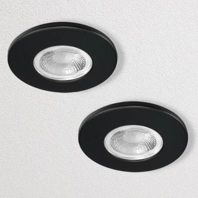 Kosnic Set van 2 Zwarte Inbouw Ledspot Erta, 6 Watt, Dimbaar, IP65