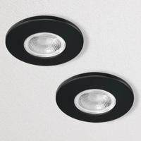 Kosnic Set van 2 Zwarte Inbouw Ledspot Erta, 6 Watt, Dimbaar, IP65