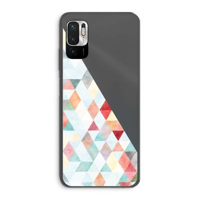 Gekleurde driehoekjes pastel: Xiaomi Redmi Note 10 5G Transparant Hoesje