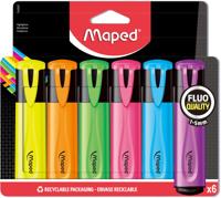 Maped markeerstift Fluo&apos;Peps assortiment blister met 6 stuks
