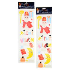Sinterklaas raamstickers - 2x - 4 verschillende ontwerpen - voor kinderen