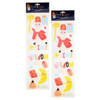 Sinterklaas raamstickers - 2x - 4 verschillende ontwerpen - voor kinderen