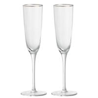 Leen Bakker - Champagneglazen Camille - 250 Ml - 2 Stuks - Glas - Transparant - B24.5 Cm