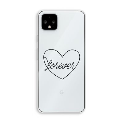 Forever heart black: Pixel 4 XL Transparant Hoesje