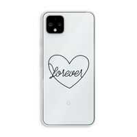 Forever heart black: Pixel 4 XL Transparant Hoesje Forever heart black: Pixel 4 XL Transparant Hoesje