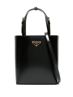 Prada petit sac à main Panier en cuir - Noir