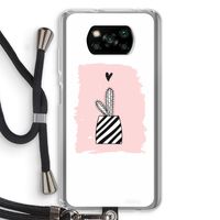 Zwart-wit cactus: Xiaomi Poco X3 NFC Transparant Hoesje met koord