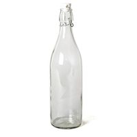 6x Beugelfles/weckfles van transparant glas met beugeldop 1 liter - Decoratieve flessen - thumbnail