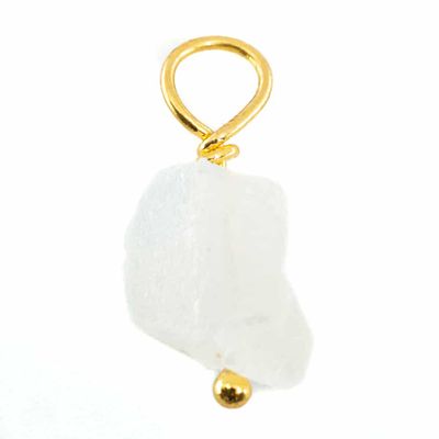 Ruwe Edelsteen Hanger Regenboog Maansteen 925 Zilver & Verguld (8 - 12