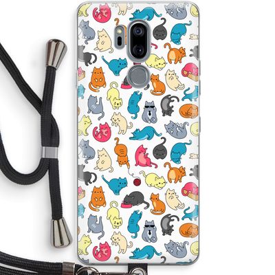 Kleurrijke katten: LG G7 Thinq Transparant Hoesje met koord