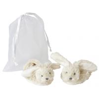 Happy Horse Baby slofjes konijn - wit - pluche - konijnen pantoffels voor baby - kraamcadeau
