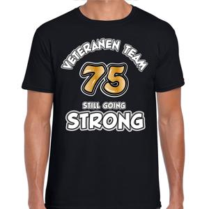 Cadeau T-shirt voor heren - veteranen team - zwart - verjaardag - 75 jaar