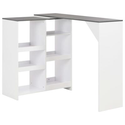 Bartafel met verplaatsbaar schap 138x39x110 cm wit