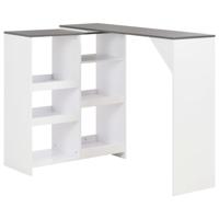 Bartafel met verplaatsbaar schap 138x39x110 cm wit