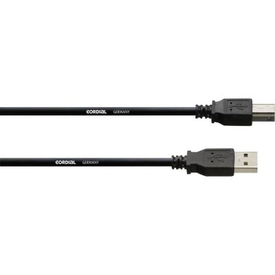 Cordial USB-kabel USB 2.0 USB-A stekker, USB-B stekker 1.80 m Zwart CUSB 1,8 Cordial USB-kabel USB 2.0 USB-A stekker, USB-B stekker 1.80 m Zwart CUSB 1,8