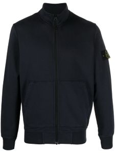 Stone Island sweat zippé à patch Compass - Bleu