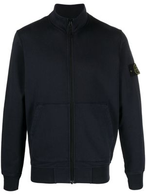 Stone Island sweat zippé à patch Compass - Bleu