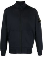 Stone Island sweat zippé à patch Compass - Bleu