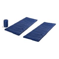 Set van 2x stuks blauwe kampeer 1 persoons slaapzakken dekenmodel 75 x 185 cm