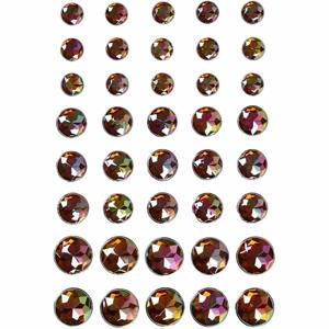 Hobby/knutsel kristal plaksteentjes - 40x stuks - bruin - strass steentjes - Plak juwelen