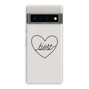 Best heart black: Google Pixel 6 Pro Transparant Hoesje