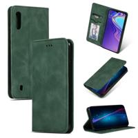Retro huid voelen Business magnetische horizontale Flip lederen case voor Samsung Galaxy A10 (Army Green)