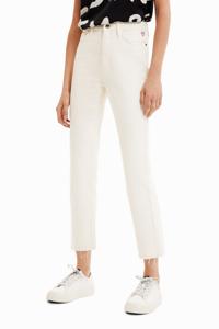 Straight fit cropped jeans - WHITE - 44