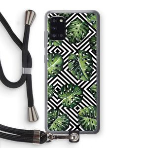 Geometrische jungle: Samsung Galaxy A31 Transparant Hoesje met koord