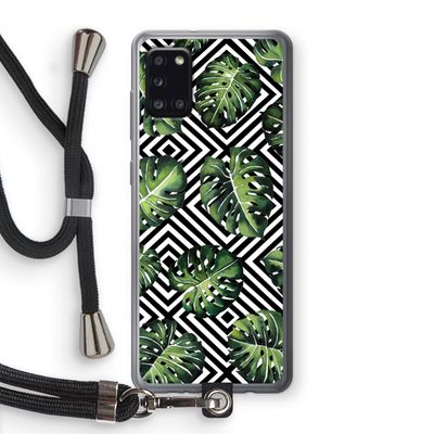 Geometrische jungle: Samsung Galaxy A31 Transparant Hoesje met koord