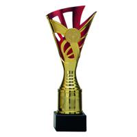 Luxe trofee/prijs beker - goud/rood - kunststof - 18,5 x 9 cmÃÂ - sportprijs   - - thumbnail