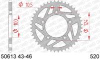 AFAM Chain wheel 520 46z steel black