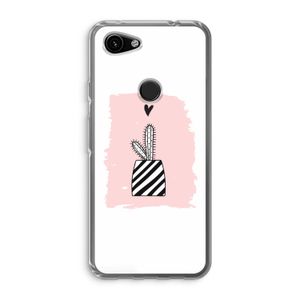 Zwart-wit cactus: Google Pixel 3a Transparant Hoesje