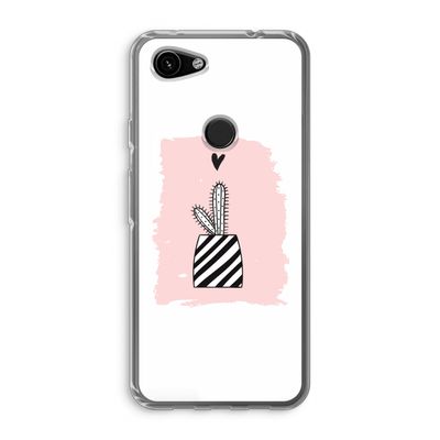 Zwart-wit cactus: Google Pixel 3a Transparant Hoesje