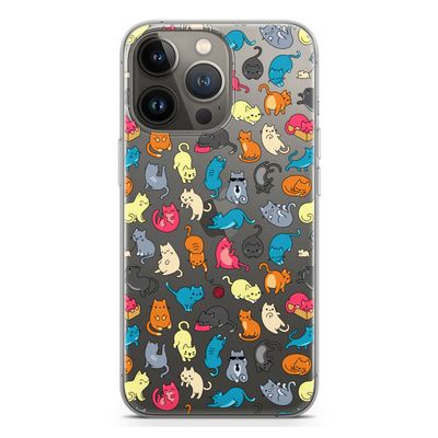 Kleurrijke katten: iPhone 13 Pro Transparant Hoesje