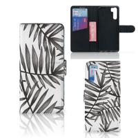 OPPO A91 | Reno3 Hoesje Leaves Grey | Portemonnee hoesje