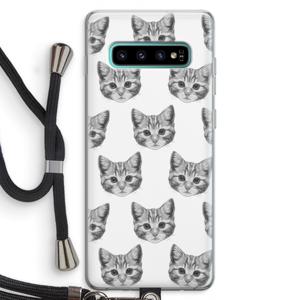 Kitten: Samsung Galaxy S10 Plus Transparant Hoesje met koord