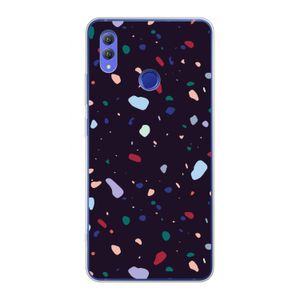 Dark Rounded Terrazzo: Honor Note 10 Transparant Hoesje