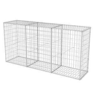 The Living Store Gabion Mand - Schanskorf - 200x50x100cm - Gegalvaniseerd Staal