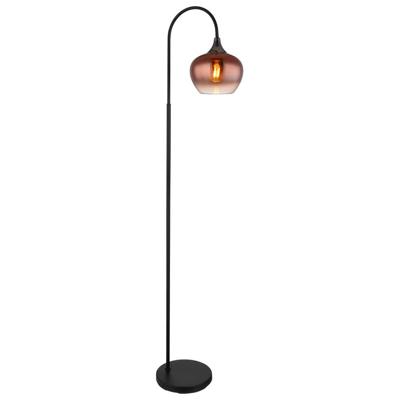 Globo Zwarte vloerlampMaxy met rood glas enkel - 15548SG