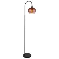 Globo Zwarte vloerlampMaxy met rood glas enkel - 15548SG
