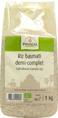 Halfvolkoren basmati rijst bio