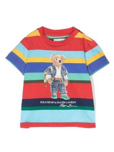 POLO RALPH LAUREN KIDS t-shirt en coton à imprimé Polo Bear - Bleu